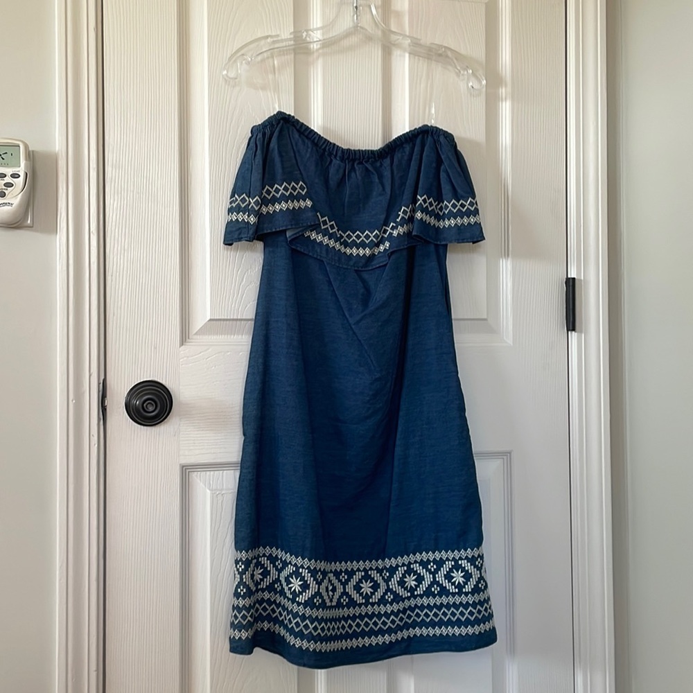 Blue Strapless Westport Dress